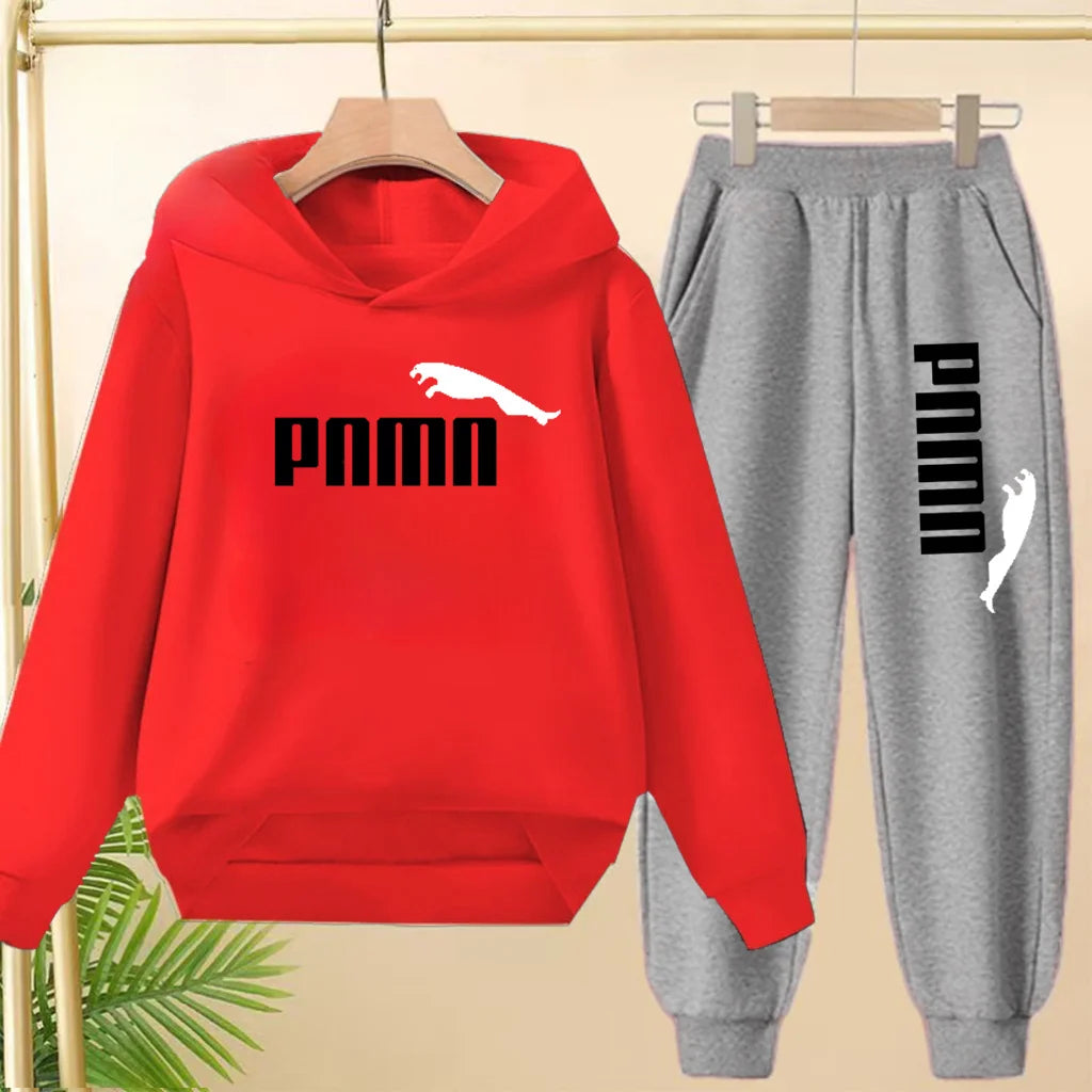 Kids' Letter Printed Hoodie Pants Two-Piece Set