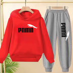 Kids' Letter Printed Hoodie Pants Two-Piece Set