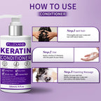 Keratin Shampoo and Conditioner Set Smooth Frizzy Hair 6.8 fl oz Each TSR57T-B1B2