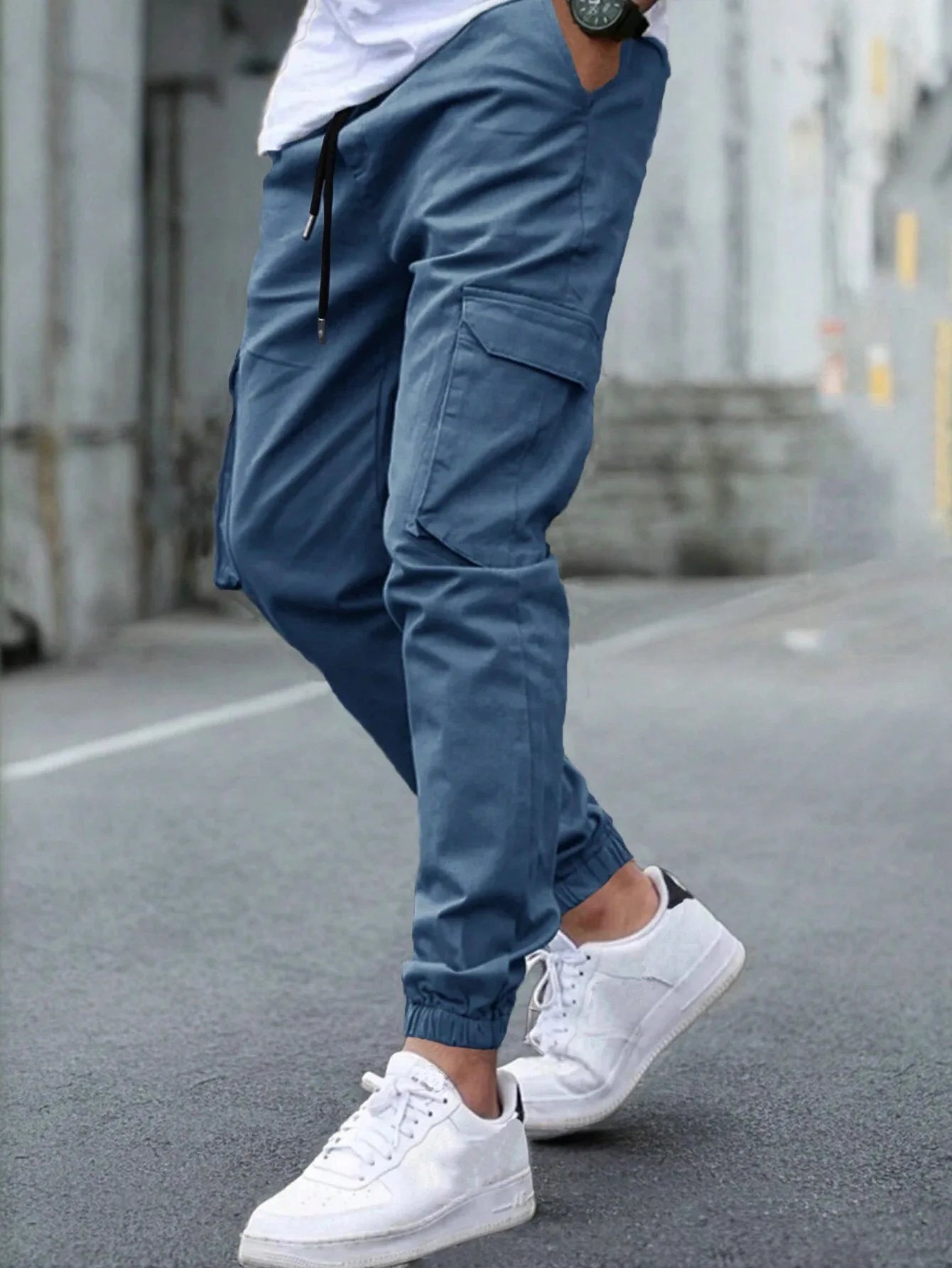 Men's Casual Solid Color Pocket Jogging Pants