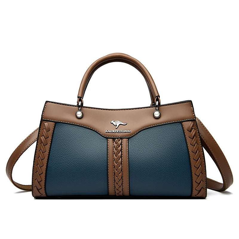 Women's Multi Layered Soft Leather Shoulder Crossbody Bag