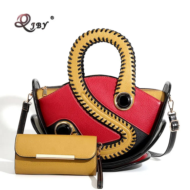 Women's Large Capacity Leather Top Handle Crossbody Bag