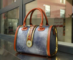 Women's Microfiber Synthetic Leather Boston Handbag