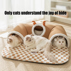 Warm Foldable Plush Indoor Cat Play Tunnel Bed Tent