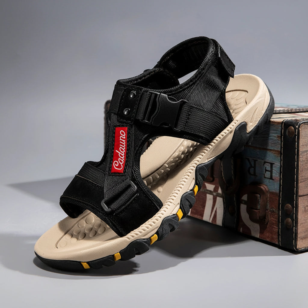 Men's Leather Outdoor Sandals Breathable Open Toe Beach Shoes
