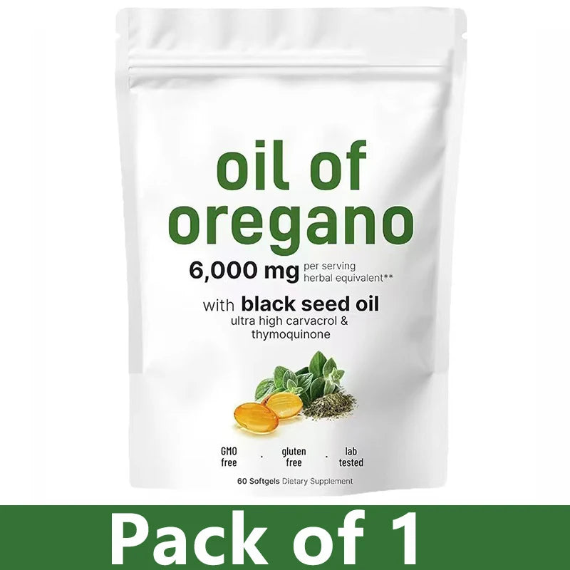 Oil of Oregano Black Seed Oil Immune Support Softgels