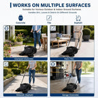 Walk-Behind Hand Push Floor Sweeper and Manual Yard Cleaner