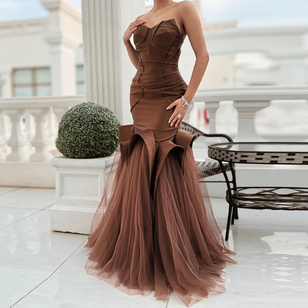 Women's Sweetheart Tulle Mermaid Evening Dress