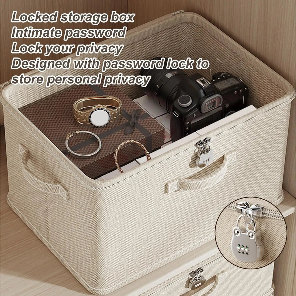 Large Stackable Storage Box with Combination Lock and Handle