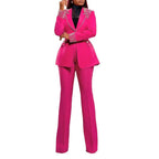 Women's Beaded Blazer Straight Pants Suit
