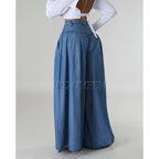 High-Waist Straight Leg Jeans with Chain Accents Women's Denim Trousers