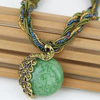 Vintage Peacock Metal Tassel Pendant Necklace and Sweater Chain