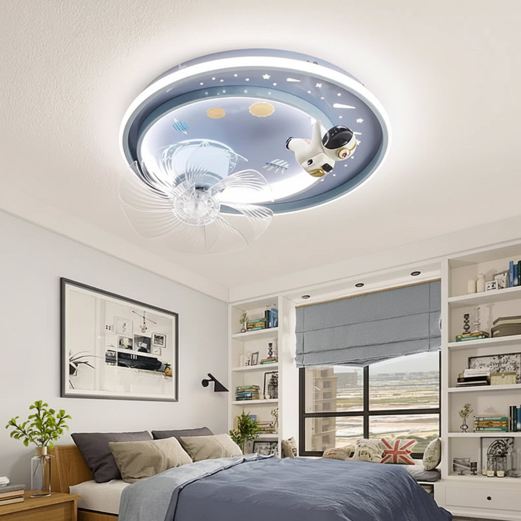 Nordic Ceiling Fan with Dimmable LED Light and Remote