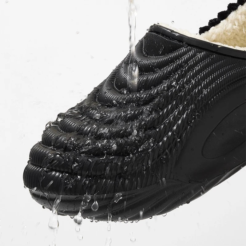 Warm Plush Waterproof EVA Slippers and Thick Furry Slides