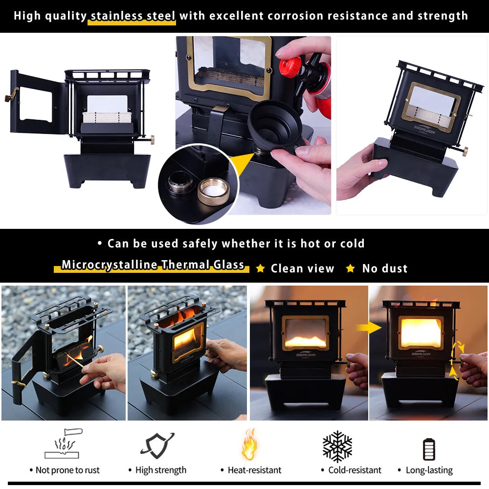 Retro Camping Kerosene Lamp and Multi-Purpose Portable Burner Stove