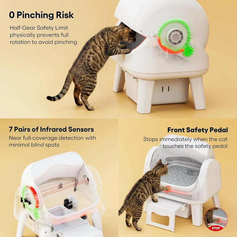 Open Top Automatic Self Cleaning Cat Litter Box