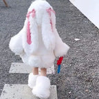 Kids' Cartoon Plush Rabbit Cosplay Costume Winter Warm Set