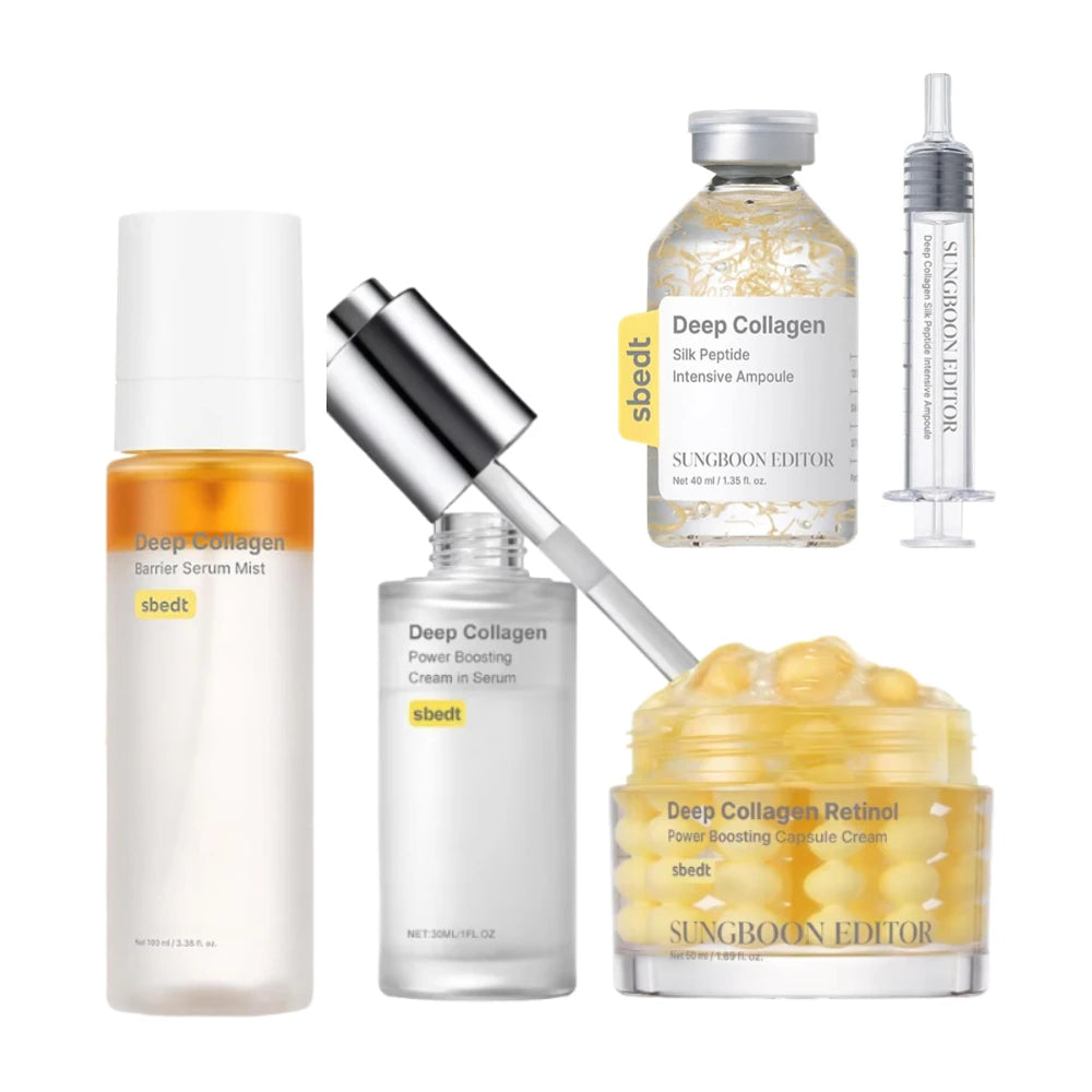 Facial Skincare Serum and Cream Set with Collagen