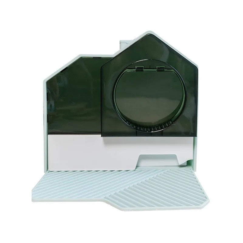 Fully Enclosed Cat Litter Box and Odor Barrier Drawer Pan