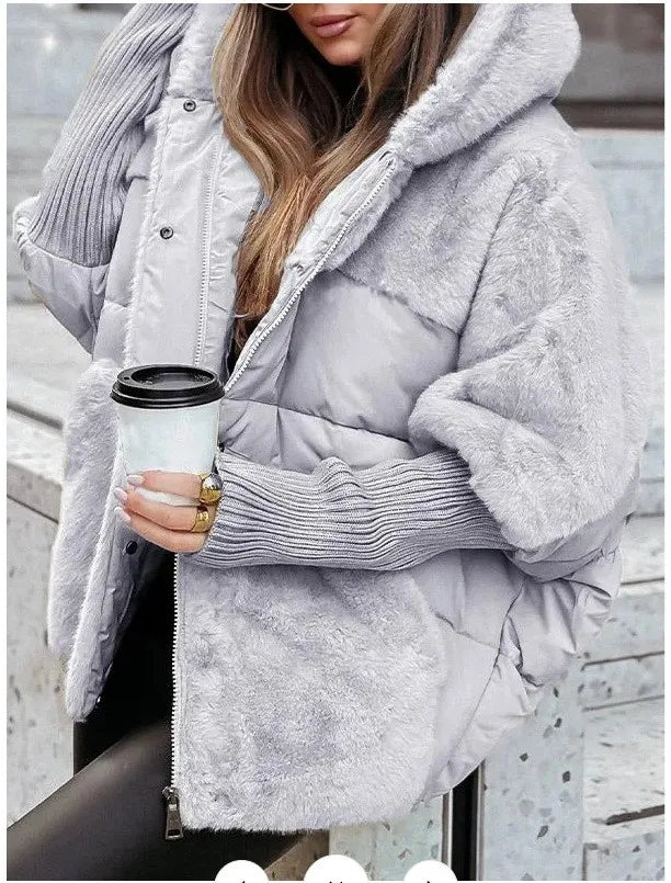 Women's Loose Fit Hooded Cotton Jacket Coat