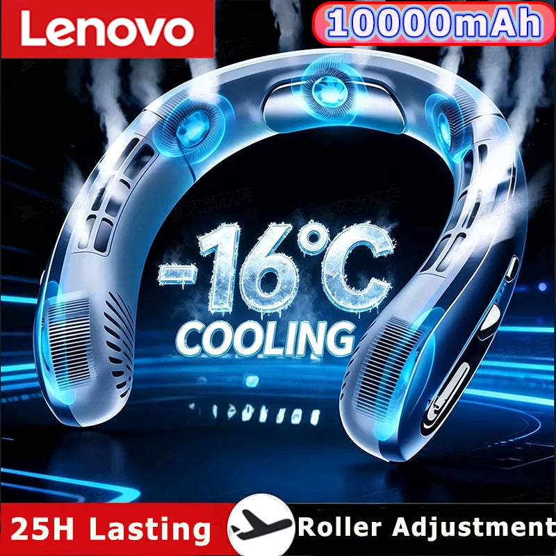Portable Bladeless Hanging Neck Fan with LED Digital Display 2027