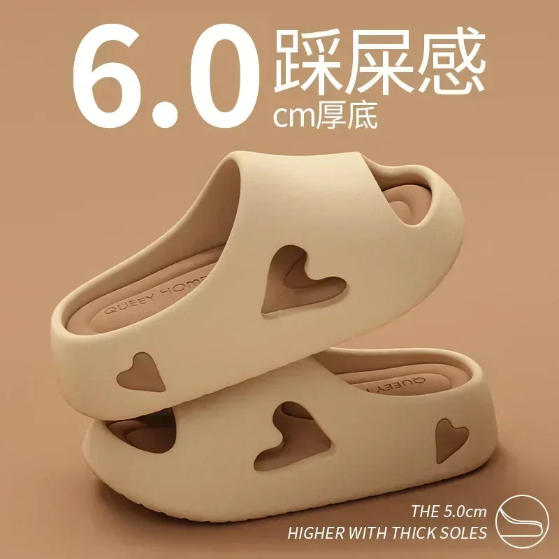 Women's Heart Pattern EVA Cloud Slipper Slides Platform