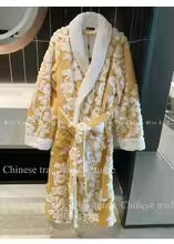 Warm Flannel Long Kimono Robe and Winter Loungewear