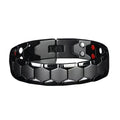 Men's Magnetic Titanium Alloy Hexagonal Wide Bead Bracelet