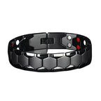 Men's Magnetic Titanium Alloy Hexagonal Wide Bead Bracelet