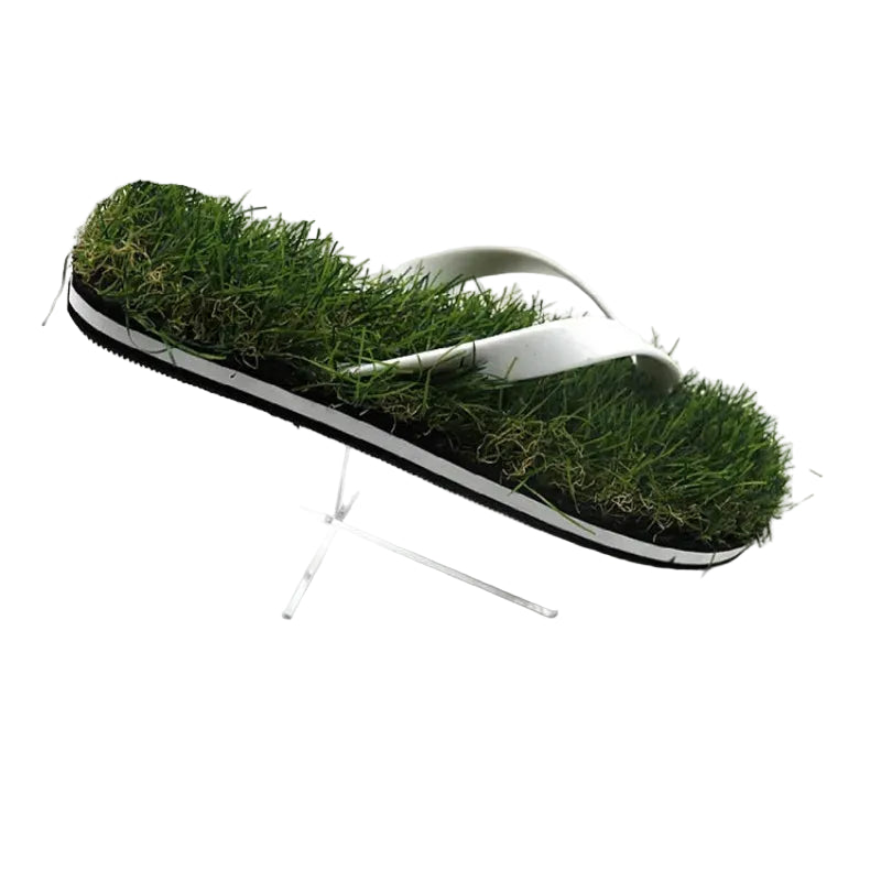 Men's Personalized Grass Anti-Slip Slippers Black and White Rubber Sole