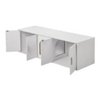 Double Room Wooden Cat Litter Box Enclosure and Hidden Cabinet