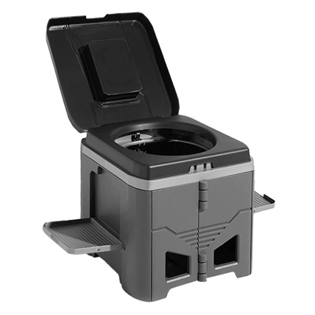 Portable Folding Camping Toilet with Lid and 330-lb Load Capacity