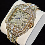 DITALING Men's Hip Hop Square Quartz Watch Stainless Steel 1.7in