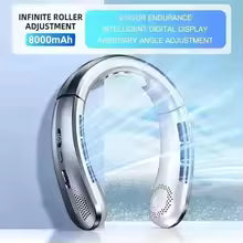 Portable Bladeless Hanging Neck Fan with LED Digital Display 2027