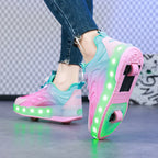 Kids' Two-Wheel USB Charging LED Light Roller Skate Sneakers