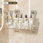 Wall Mounted Water Ripple Suction Shower Storage Basket Rack SSW045