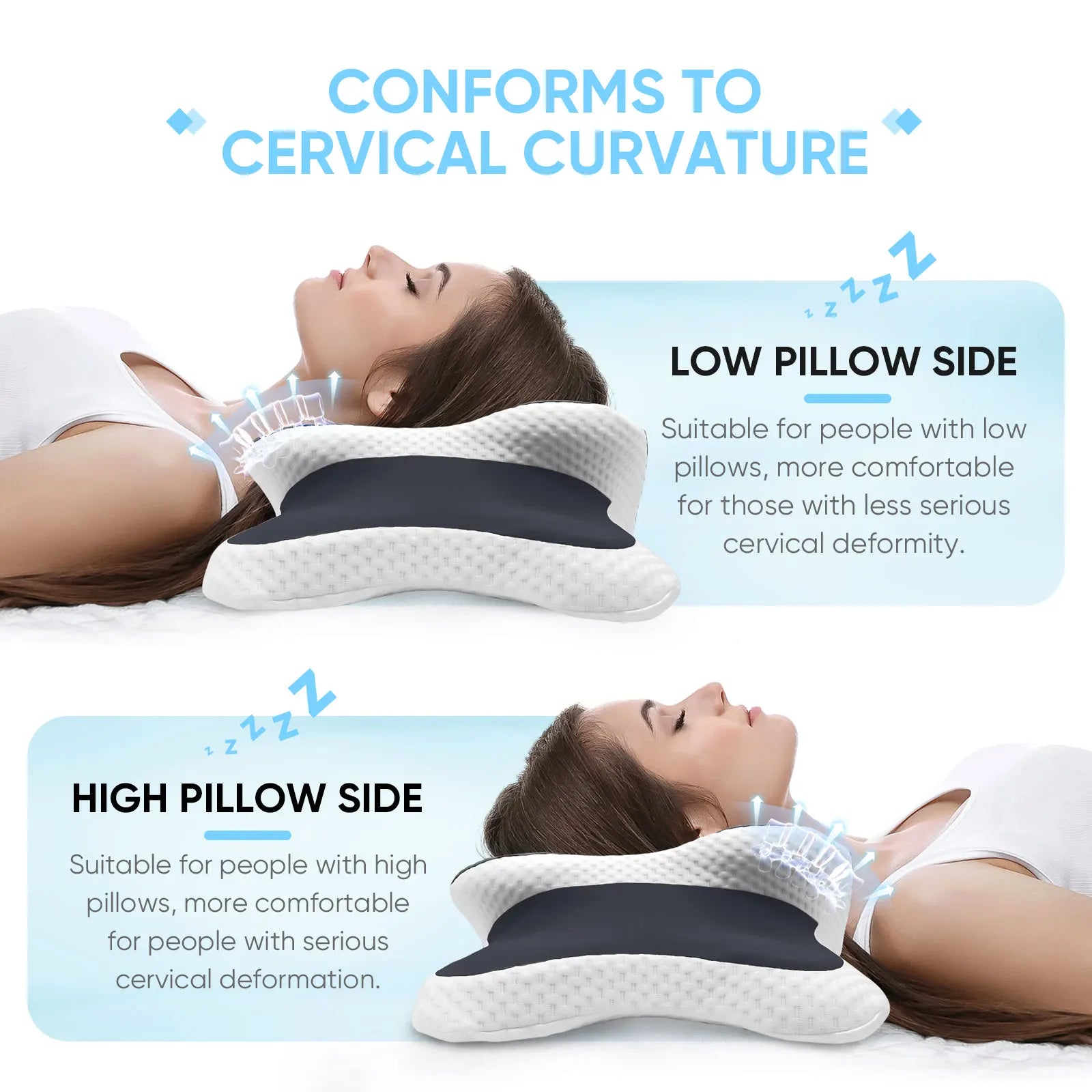 Ergonomic Memory Foam Cervical Pillow for Neck Pain Relief