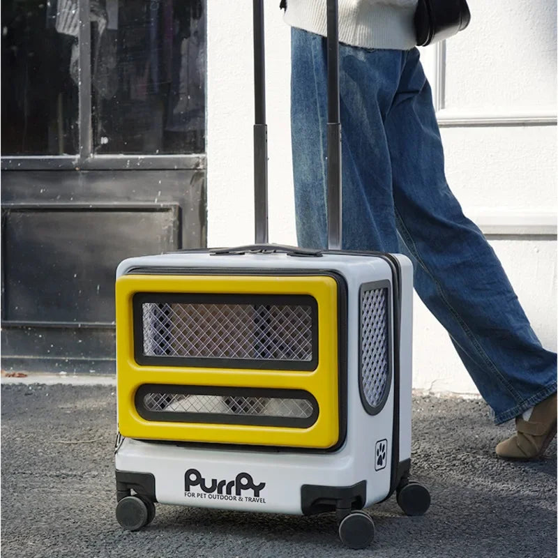 Large Capacity Breathable Rolling Pet Luggage Stroller