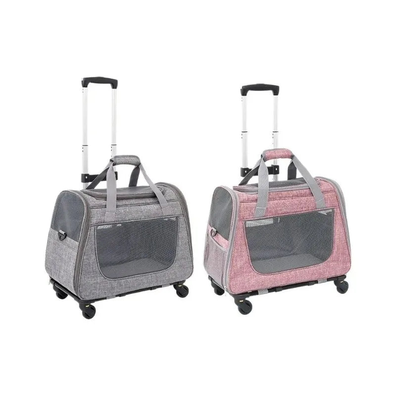 Portable Breathable Detachable Universal Wheel Pet Trolley Bag QS-008-L
