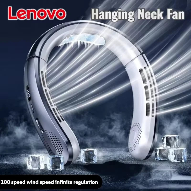 Portable Bladeless Hanging Neck Fan with LED Digital Display 2027