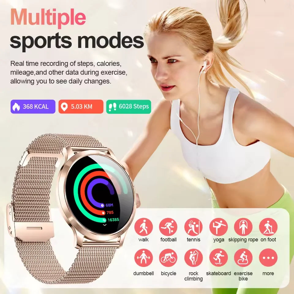 Women's Smart Watch with 1.32" AMOLED Touchscreen and Bluetooth Call