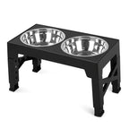 Adjustable Elevated Dog Feeder with Double Stainless Steel Bowls for All Breeds