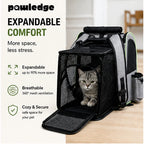 Expandable Pet Carrier Backpack Breathable Travel Bag for Cats and Small Dogs