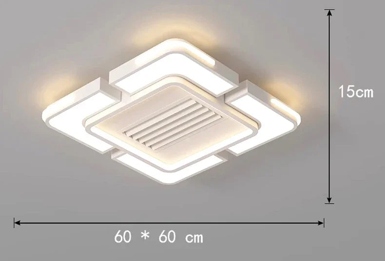 Modern Minimalist LED Ceiling Fan Light with Remote Control