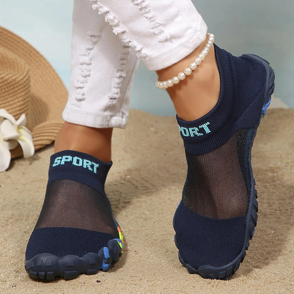 Unisex Quick Dry Water Sports Shoes Mesh Non-Slip Aqua Socks