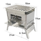 Portable Folding Camping BBQ Grill Stove with Wood Burner