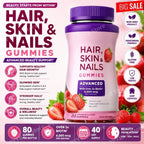 Biotin 6000mcg Strawberry Hair Skin and Nails Gummies 80 Count