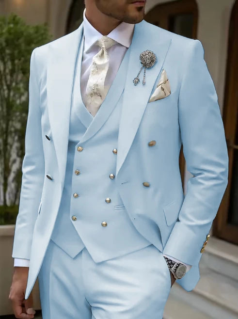 Men's Solid Color Lapel Short Sleeve Zipper Trouser Suit