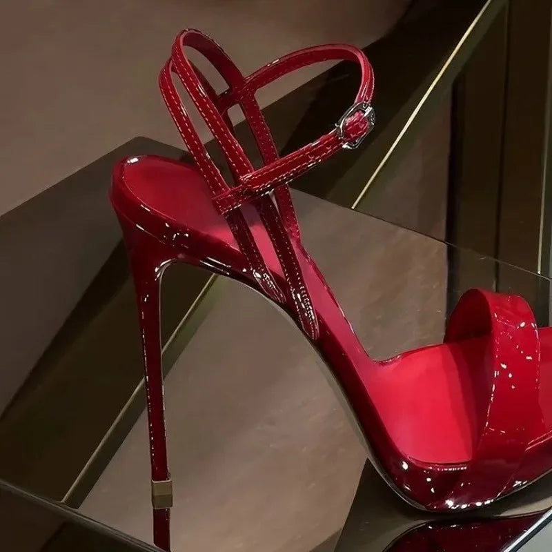 Women's Open Toe High Heeled Buckle Strap Sandals