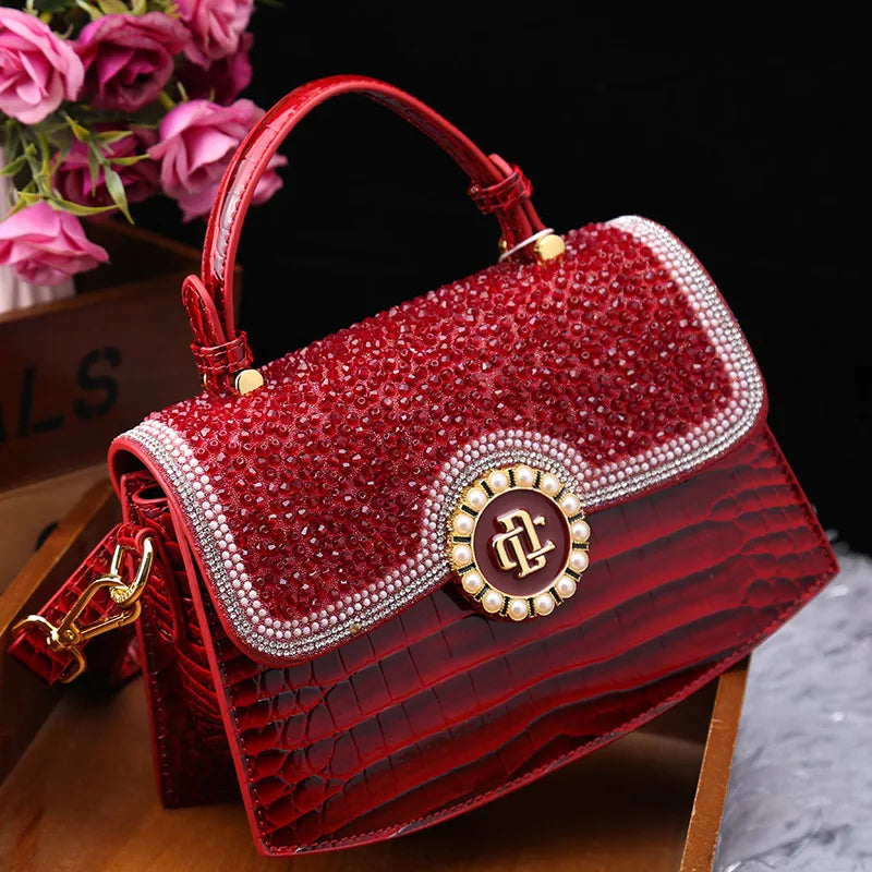 Women's Crocodile Pattern Leather Shoulder Crossbody Bag